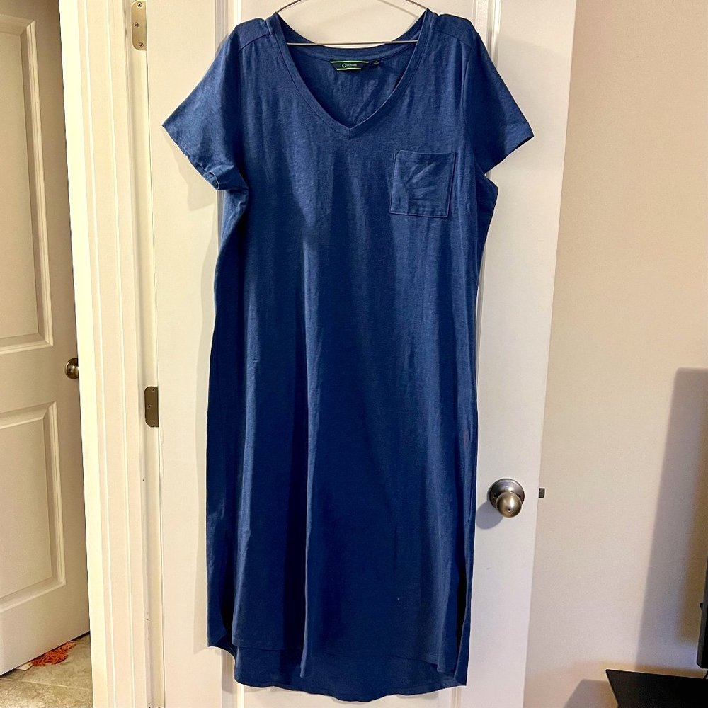 C. Wonder by Christian Siriano V-Neck Maxi T-Shirt Dress - Blue - XL